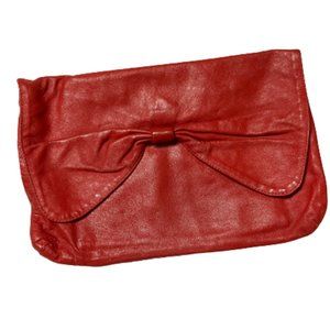 Vintage 80s 90s Red Leather Clutch